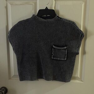 Stylish Black Sweater with Pocket